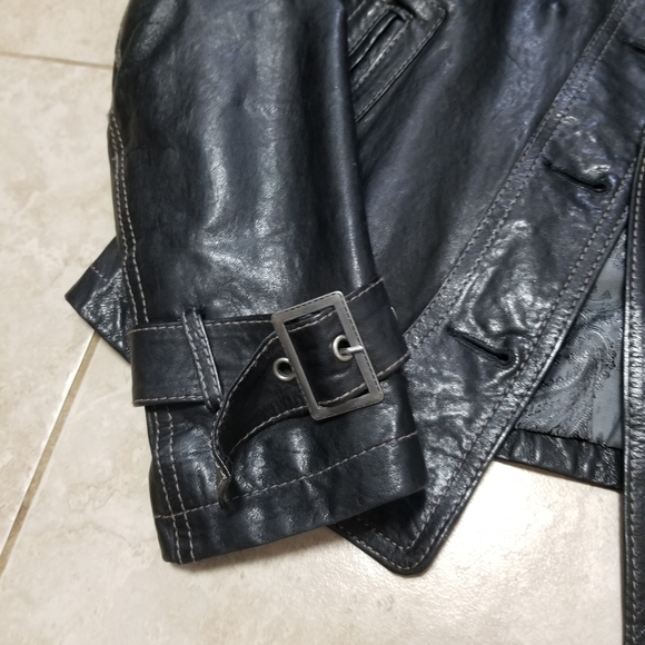 Black Danier Fitted Leather Jacket, Size XS - Picture 4 of 12
